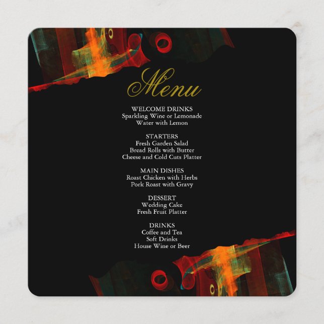 Menu Elegant Classic Modern Trendy Pattern #903 Wedding (Frente)