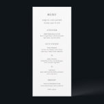 Menu Elegant Classic Wedding<br><div class="desc">Elegant wedding menu featuring a simple and classic design with traditional serif and elegant script fonts.</div>