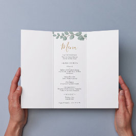 Menu Elegant Eucalyptus Greenery Wedding
