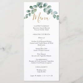 Menu Elegant Eucalyptus Greenery Wedding