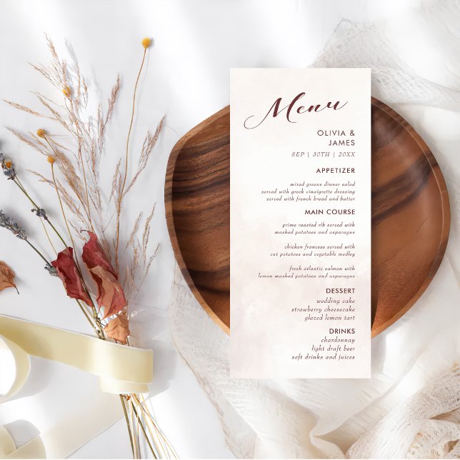 Menu Elegant Floral Boho Wedding (Criador carregado)