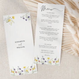 Menu Elegant Floral Boho Wedding