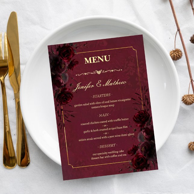 Menu Elegant Gothic Romance Wedding  (Criador carregado)