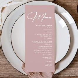 Menu Elegant Mauve Wedding