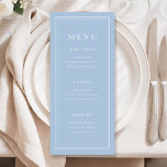 Menu Elegant Minimal Powder Blue<br><div class="desc">Elegant Minimal Black And White Wedding Menu.</div>