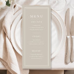 Menu Elegant Minimal Taupe Dinner<br><div class="desc">Elegant Minimal Taupe Dinner Menu.</div>