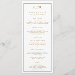 Menu Elegant Minimalist Border Gold Wedding Dinner