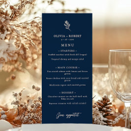 Menu Elegant Minimalist Botanical Wedding