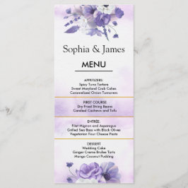 Menu Elegant Purple Watercolor wedding