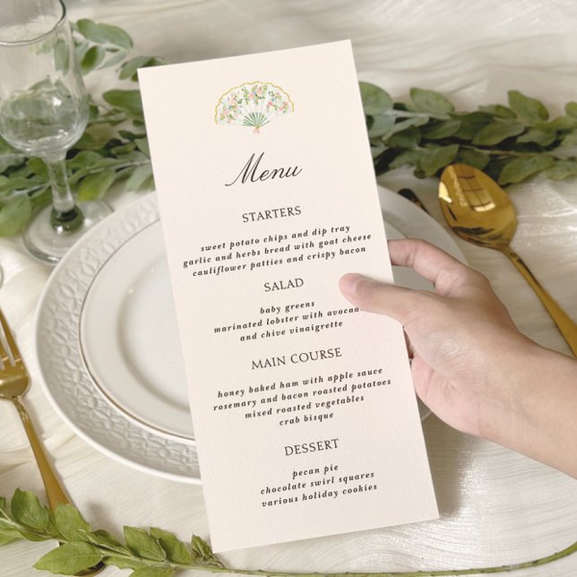 Menu Elegant Watercolor Floral Rococo Wedding (Criador carregado)