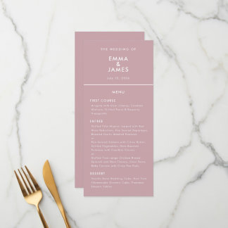 Menu Elegante Ampersand Minimalista Reversa Rosa Casame