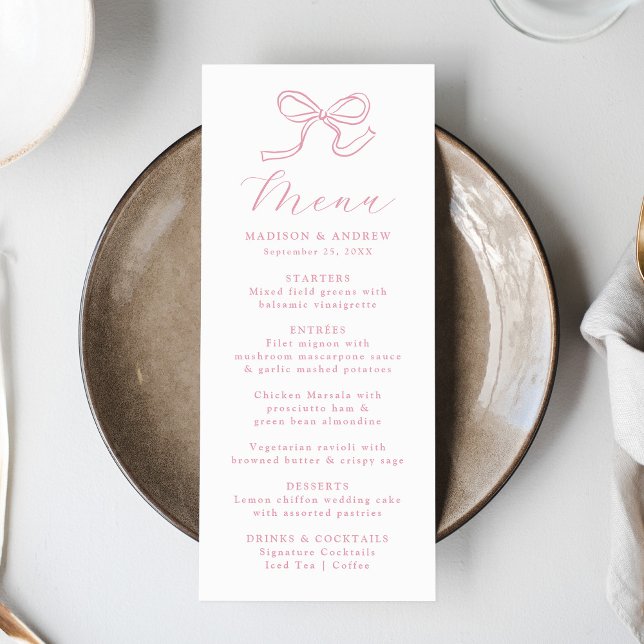 Menu Elegante Arco de Casamento Rosa Pink (Criador carregado)