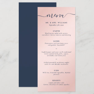 Menu Elegante Azul Marinho e Bege Simples