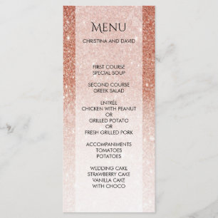 Menu Elegante brilhante Rosa Dourado brilhante