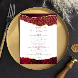 Menu Elegante Burgundy e Dourado Casamento Agata