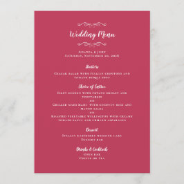 Menu Elegante Caligrafia de Casamento Jantar para Convi