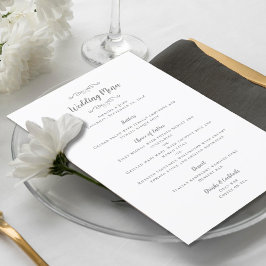 Menu Elegante Caligrafia de Casamento Sofisticado Janta