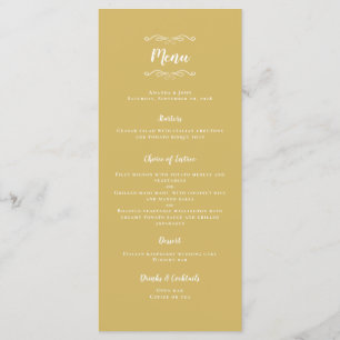 Menu Elegante Caligrafia para Jantar de Casamento Chiqu