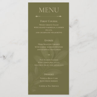 Menu Elegante Cardápio de Casamento Botânico de Tulipa
