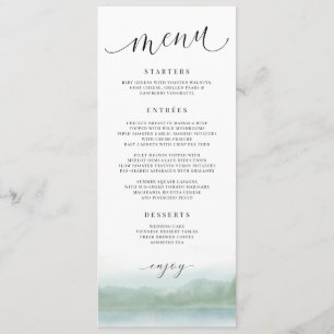 Menu Elegante Cardápio de Casamento com Lago e Árvores 