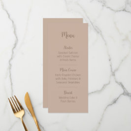 Menu Elegante Cardápio de Casamento Floral Bege