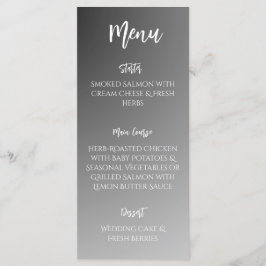 Menu Elegante Cardápio de Casamento Preto e Branco