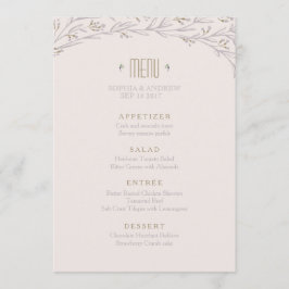 Menu Elegante cardápio de casamento rústico floral