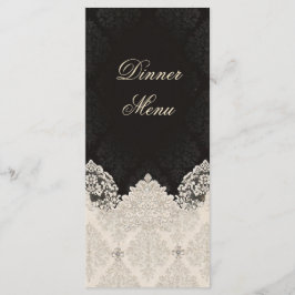 Menu Elegante Cardápio de Jantar de Noiva em Renda Pret