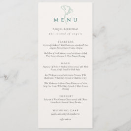 Menu Elegante Casamento de Script Preto e Branco de Doi