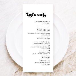 Menu Elegante casamento retro preto e branco Vamos come