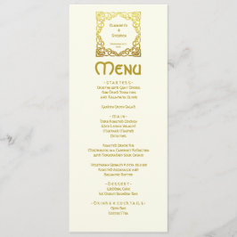 Menu Elegante Celtic Wedding Ivory Faux Dourado Nó Celt