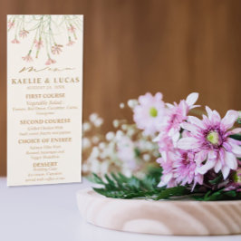 Menu Elegante Charm Wild Flower Wedding