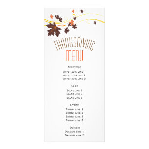 Menu elegante da acção de graças da queda das