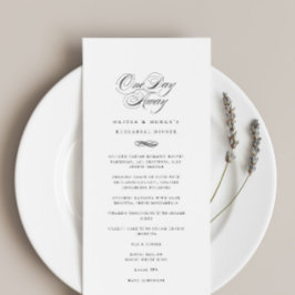 Menu Elegante de Janto de Ensaio com Um Dia de Aus
