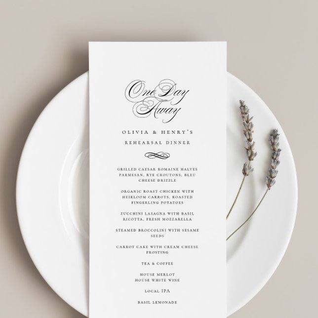 Menu Elegante de Janto de Ensaio com Um Dia de Aus (Criador carregado)
