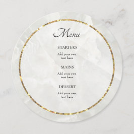 Menu elegante de mármore branco