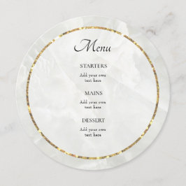 Menu elegante de mármore branco