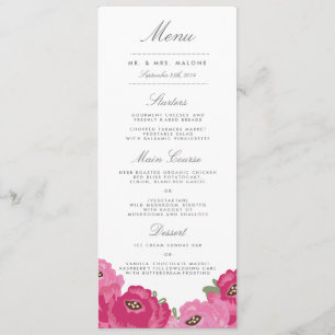 Menu elegante do casamento do frasco de pedreiro