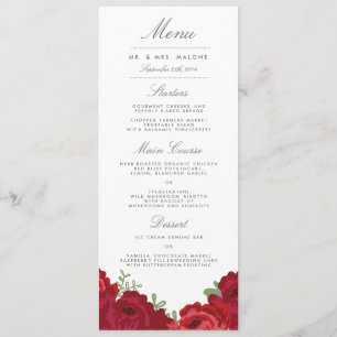 Menu elegante do casamento do frasco de pedreiro