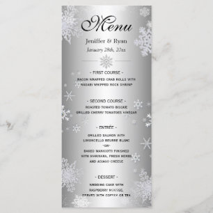 Menu elegante do casamento no inverno