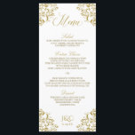 Menu Elegante do Casamento vintage | Nadine (Doura<br><div class="desc">Este elegante cartão de casamento coordena-se perfeitamente com a nossa suíte de convites Nadine. A cor design é definida em ouro, mas você pode mudar a cor do design alterando a cor de fundo. **HOW TO CHANGE YOUR DESIGN COLOR** 1) Clique no botão "Personalizar". 2) Clique no link "ClICK TO...</div>