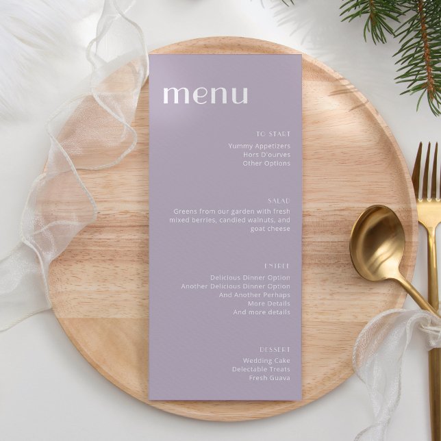 Menu Elegante Dusty Lilac Art Deco Janto Alto (Criador carregado)