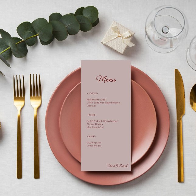 Menu Elegante Dusty Rosa Minimalista (Criador carregado)