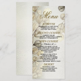 Menu Elegante Eucalyptus Foliage Shiny Ouro de Aquarela