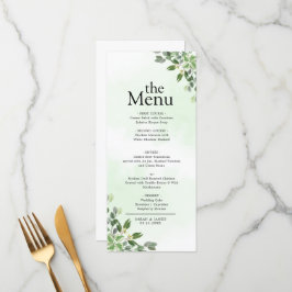 Menu Elegante Eucalyptus Greenery Janto Suculento