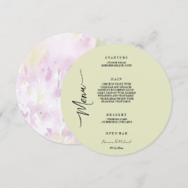 Menu Elegante Floral Artístico Jardim Verde Sage