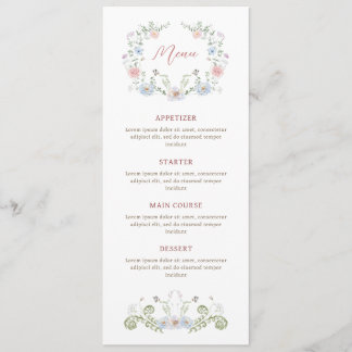 Menu Elegante Floral Frame Classic