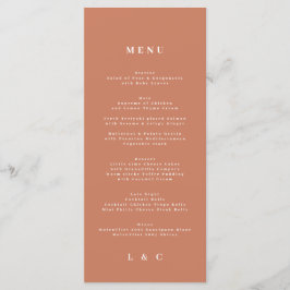 Menu Elegante Laranja Branca + Terracotta Monograma