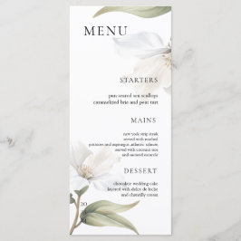 Menu Elegante Magnólia Oriental Flor Branca Casamento