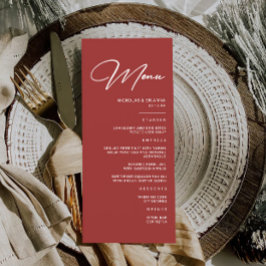 Menu Elegante Maroon Wedding